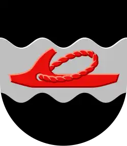 Уключина на гербе общины Ханкасалми.