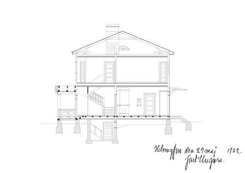 Чертёж вокзала Харлу, архитектор Унгерн Я. В., 29 мая 1922 года