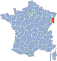 Департамент Верхний Рейн на карте Франции