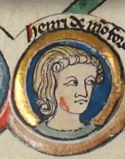 Генри де Монфор. Миниатюра с «Генеалогического свитка королей Англии», 1300—1308 годы