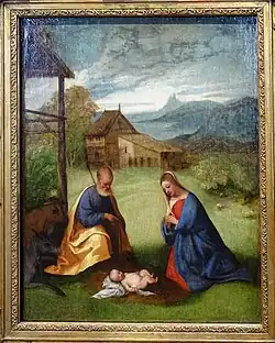 Тициан. Поклонение Младенцу