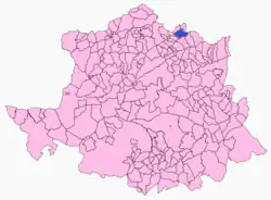 Расположение муниципалитета Эрвас на карте провинции