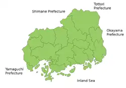 Карта префектуры Хиросима