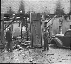 Кузница Хёйебро, разрушенная зажигательными бомбами