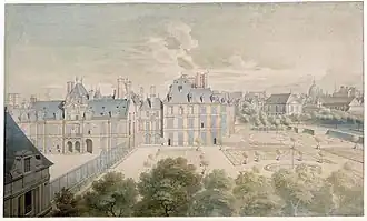 Вид на внутренний двор отеля Конде в 1700-е годы.