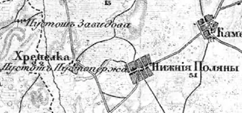 Деревня Хрепёлка на карте 1912 года