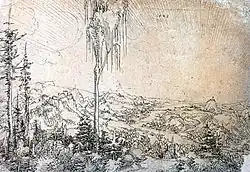 Ландшафт Дуная около Кремса. 1529. Графическое собрание, Берлин