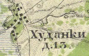 План деревни Худанки. 1860 год