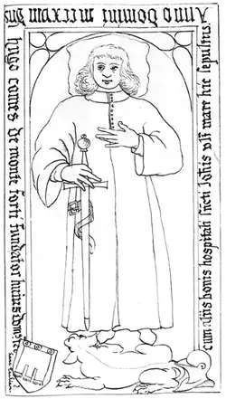 Изображение Хуго I на надгробной плите. Рисунок 2 половины XVII&nbsp;в.