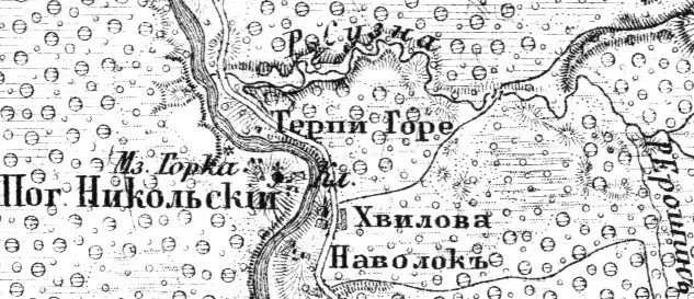 Деревня Хвалово на карте 1872 года