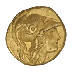 Четверть статера. Македонское царство. Александр III (аверс)