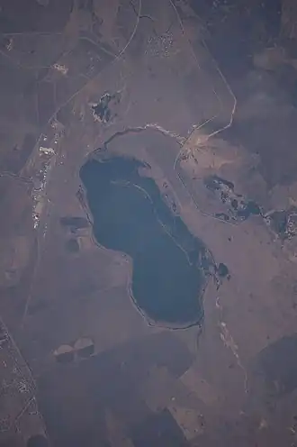 Вид на озеро с МКС 13 октября 2017 года