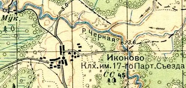 План деревни Иконово. 1937 год