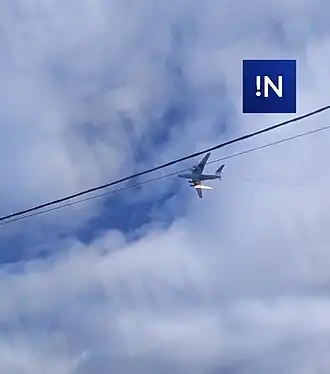 Кадры падения самолёта