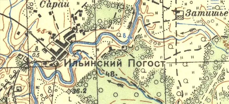 План деревни Ильинский Погост. 1937 год