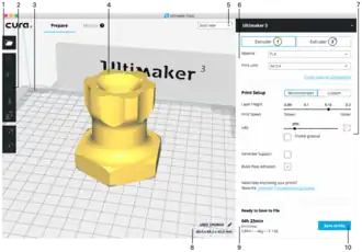 Скриншот программы Cura