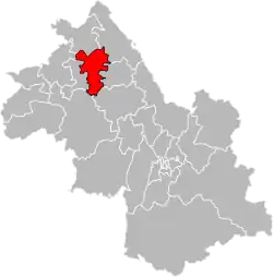 Кантон на карте департамента Изер