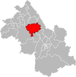 Кантон на карте департамента Изер