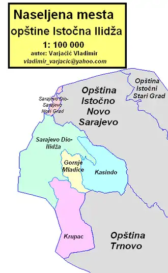 Община Источна-Илиджа на карте