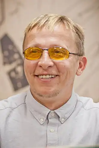 Иван Охлобыстин на презентации в Московском доме книги на Новом Арбате (2017 год)