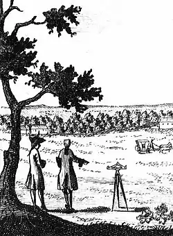 Иоганн Генрих фон Денфер с землемером