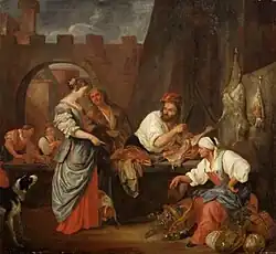 Рыночная сцена с мясником и покупателем. 1687. Холст, масло. Музей истории искусств, Вена