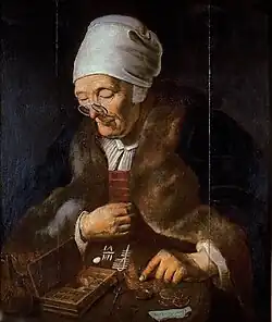 Старуха, считающая деньги, 1646, Музей истории Гамбурга