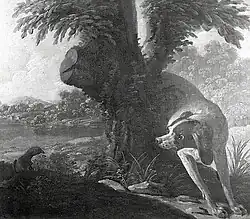 Собака и куропатка (чёрно-белая репродукция), 1753, Музей Боуз, графство Дарем, Англия, Великобритания