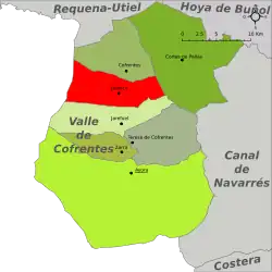 Расположение муниципалитета Халансе на карте провинции