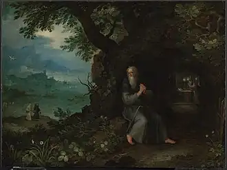 «Святой Фульгенций в пустыне», картина Яна Брейгеля