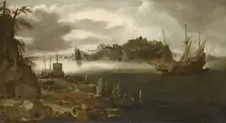 Вид на гавань с кораблями. Ок. 1624. Холст, масло. Королевская коллекция, Великобритания