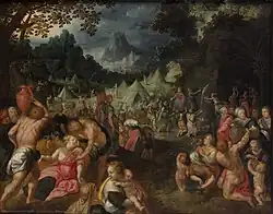 Моисей, рассекающий скалу. Между 1575 и 1600. Дерево, масло. Музей истории искусств, Вена