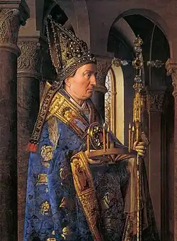 Фрагмент картины Яна ван Эйка «Мадонна каноника ван дер Пале»