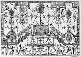 Ж. Берен Старший. Проект панно. Офорт