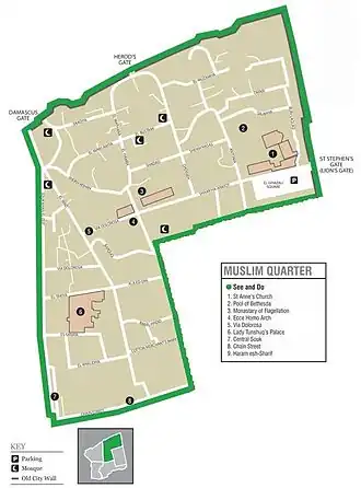 Карта Мусульманского квартала