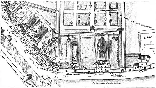 Кенель. План Парижа 1609 года, гравированный Пьером Валле