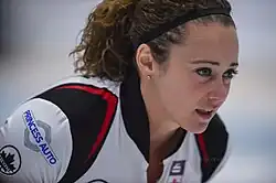 Джоанн Кортни на Арктическом кубке по кёрлингу в мае 2018 года в Дудинке