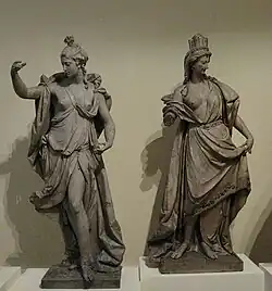 Статуи Гебы и Кибелы. Ок. 1772. Дерево. Баварский национальный музей, Мюнхен