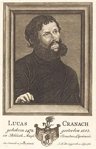 И. М. Бернигерот. Портрет Лукаса Кранаха Младшего. 1761