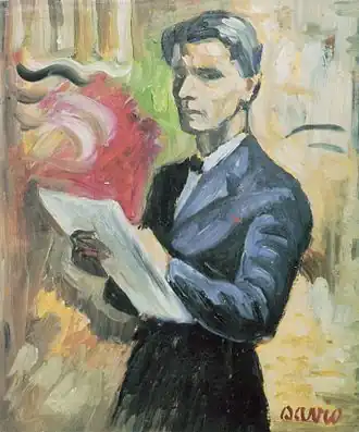 автопортрет, масло на картоне