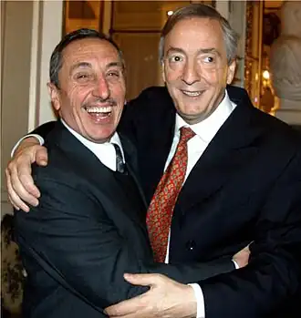 Хорхе Обейд (слева) рядом с президентом Нестором Киршнером