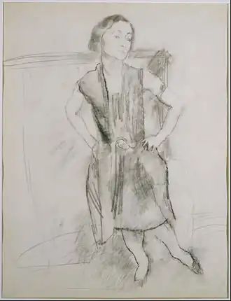 «Мария Лани» Жюля Паскина, бумага, уголь, Собрание Филлипса[англ.] (Вашингтон, США)