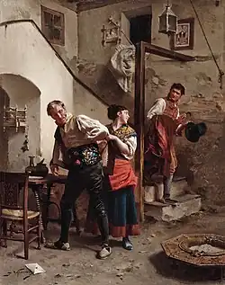 Выход Мастера. Ок. 1914. Дерево, масло. Частное собрание