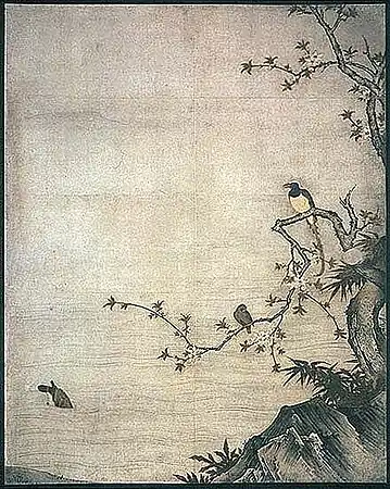 Цветы и птицы. ок. 1513. Дайсэн-ин, Дайтокудзи, Киото