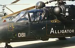 Первый лётный экземпляр Ка-52 (бортовой №&nbsp;061), оснащённый ОЭС «Самшит-Э», на МАКС-1997.