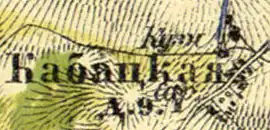 Деревня Кабацкое на карте 1860 года