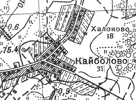 План деревни Кайболово. 1939 год