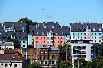 Вид с моря на дома по улице Каларанна и Суур-Патарей, 2015 год