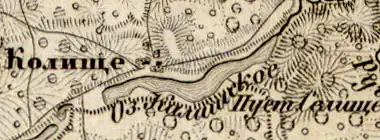 Деревня Калищи на карте 1863 года