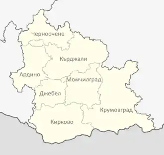 Кырджалийская область на карте